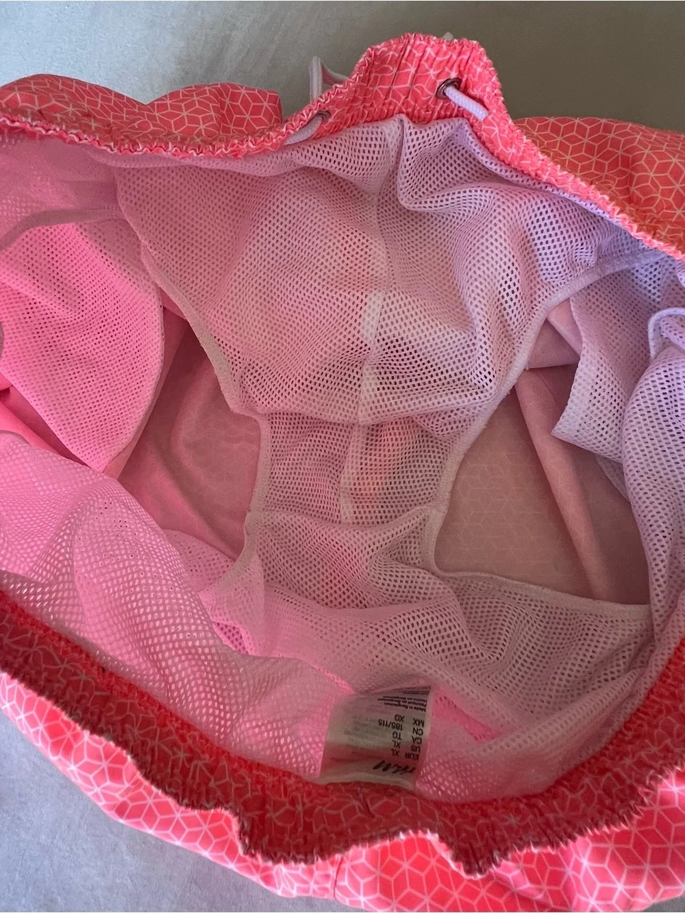 H&M Men’s Pink Geometric Athletic Swim Shorts XL